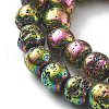 Electroplated Natural Lava Rock Beads Strands G-A251-B01-01H-3