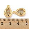 Brass Micro Pave Clear Cubic Zirconia Pendants KK-U006-07G-03-3