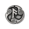 Rune Letters Alloy Pendants PALLOY-S193-01AS-04-1