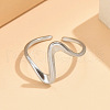 Wave 304 Stainless Steel Cuff Rings FS-WG0CC98-01-2