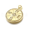 Rack Plating Brass Micro Pave Cubic Zirconia Pendants KK-K401-60A-G-2