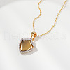 Elegant Brass Micro Pave Clear Cubic Zirconia Pendant Necklaces FA0989-3-3