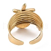 304 Stainless Steel Open Cuff Rings for Women RJEW-A049-05G-3