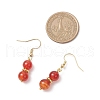 Round Natural Banded Agate Dangle Earrings EJEW-JE06466-4