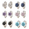 Brass Micro Pave Cubic Zirconia Hoop Earrings EJEW-S277-07P-2
