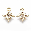 Brass Micro Pave Cubic Zirconia Charms KK-S348-498-NF-1