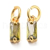 Brass Micro Pave Cubic Zirconia Charms ZIRC-F111-03G-09-1