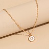 Alloy White Enamel Disc with Initial Pendant Necklaces for Women WG552C5-07-1