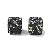 Cube Shape Polymer Clay Rhinestone Beads CLAY-NH0001-08J-1