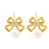 925 Sterling Silver Clear Cubic Zirconia Bowknot Stud Earring EJEW-L300-11G-4