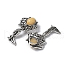 Angel Brass Natural Topaz Jade Pendants KK-D361-02AS-24-2