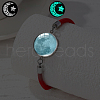 Luminous Alloy Glass Flat Round Link Bracelets WG46F56-12-1