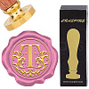 Brass Wax Seal Stamps with Wood Handle AJEW-WH0412-0253-1