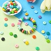 100Pcs 25 Styles Rondelle Food Grade Eco-Friendly Silicone Abacus Beads SIL-YW0001-36-6