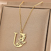 Flower Letter Stainless Steel Initial Pendant Necklaces for Women Men FS-WGF85E2-05-1