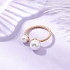 Shell Pearl Beads Cuff Rings RJEW-TA00186-1