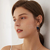 6 Pair 6 Style Resin & Wood Dangle Earrings with Iron Pins EJEW-AB00036-7