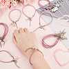 24Pcs 4 Style Alloy Enamel & Acrylic Heart Charm Bracelets Set with PU Leather Cords BJEW-AB00014-3