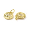 Brass Micro Pave Clear Cubic Zirconia Charms KK-E068-VF067-3