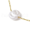 304 Stainless Steel & Plastic Pearl Link Chain Necklaces for Women NJEW-K383-04A-G-2