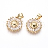 Brass Micro Pave Cubic Zirconia Pendants ZIRC-I032-01G-1