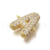 Brass Micro Pave Cubic Zirconia Letter Links X-KK-I717-04A-2
