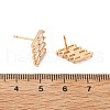 Rhombus Brass Micro Pave Clear Cubic Zirconia Stud Earrings for Women EJEW-G428-04G-5