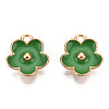 Light Gold Plated Alloy Enamel Pendants ENAM-R136-16F-3