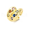 Brass Micro Pave Cubic Zirconia Adjustable Cuff Rings for Women RJEW-U053-01G-4