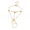Ion Plating(IP) 304 Stainless Steel & Synthetic Shell Ring Bracelets BJEW-H606-13E-G-1