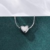 304 Stainless Steel Heart Pendant Necklaces NJEW-R026-22P-2
