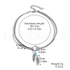 Bohemian Style Alloy Feather Charm & Synthetic Turquoise Pendant Choker Necklaces FS-WGABF31-05-2
