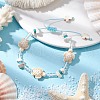 Adjustable Synthetical Turquoise & Magnesite Beaded Braided Bead for Women BJEW-JB11546-1