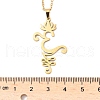 304 Stainless Steel Hollow Cut Yoga Om Lotus Flower Pendant Necklaces NJEW-Z073-02G-05-5