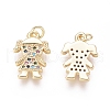 Golden Plated Brass Charms ZIRC-L087-023G-2