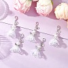 Handmade Glass Imitation Pearl Beaded and Polyester Wedding Dress Pendant Decorations Sets HJEW-MZ00257-1