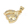 Brass Micro Pave Cubic Zirconia Pendants KK-A260-07C-G-2