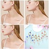Natural Quartz Crystal Teardrop & Lampwork Mushroom Chandelier Earrings EJEW-SW00018-01-7