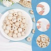 Globleland 60Pcs 6 Styles Unfinished Natural Wood Printed Beads WOOD-GL0001-13B-4