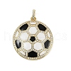 Brass Enamel & Micro Pave Cubic Zirconia Pendants KK-M322-06G-02-1