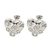 Heart Rack Plating Brass Micro Pave Cubic Zirconia Earrings for Women EJEW-E312-11P-1