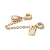 Brass Micro Pave Clear Cubic Zirconia Cable Chain European Beads KK-G531-07C-G-2