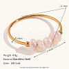 Mother's Day Jewellery Nuggets Stainless Steel & Natural Freshwater Pearl Beads Finger Rings WG1BE4A-05-2