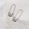 Fashionable Brass Cubic Zirconia Brooch Shape Hoop Earrings VD1668-1-1