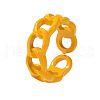 Spray Painted Alloy Oval Curb Chain Cuff Rings for Women WG64013-04-2