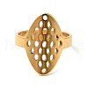 Ion Plating(IP) 201 Stainless Steel Oval with Dot Finger Ring for Women RJEW-G266-33G-1