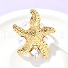 304 Stainless Steel Micro Pave Cubic Zirconia Plastic Pearl Cuff Rings RJEW-D310-02B-G-2