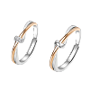 S925 Silver Twin Knot Couple Rings Unique Design Adjustable Size IR1065-1