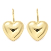 Heart Brass Dangle Earrings EJEW-B132-03G-4