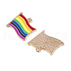 Rainbow Color Pride Flag Alloy Enamel Pendants ENAM-K067-10-6